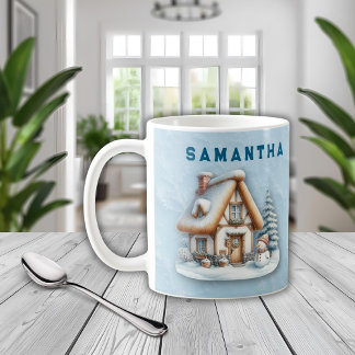Mug de Noël bonhomme de neige personnalisé avec no