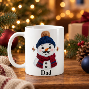 Mug de Noël bonhomme de neige personnalisé pour Pa