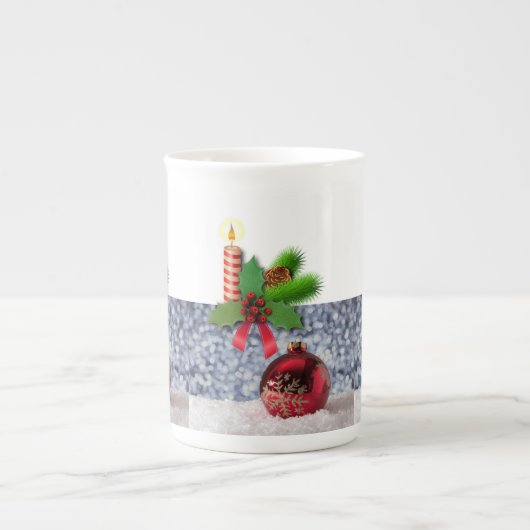 Mug de Noël, Bougie de Noël, Joyeux Noël (Devant)
