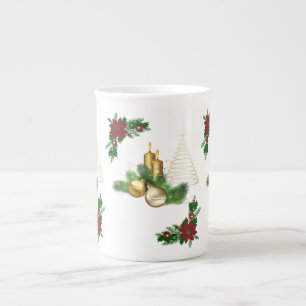 Mug de Noël, Bougie dorée de Noël