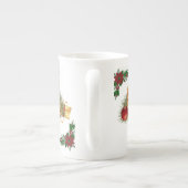 Mug de Noël, bougie rouge de Noël en or (Dos)