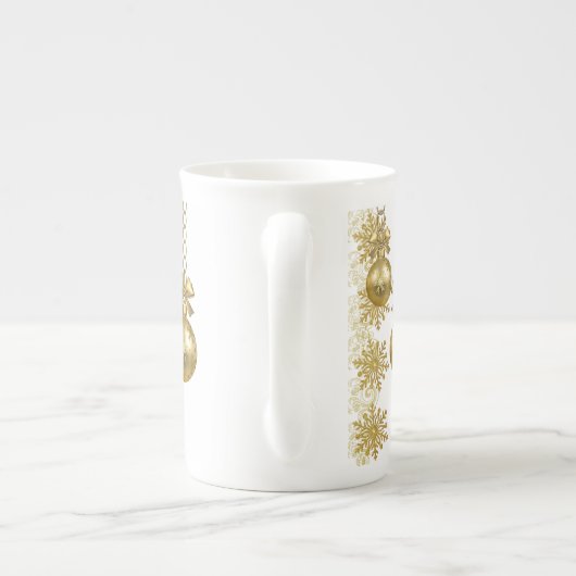 Mug de Noël, boules d'or (Dos)