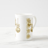 Mug de Noël, boules d'or (Devant droit)