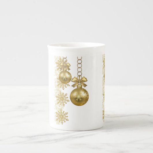Mug de Noël, boules d'or (Devant)