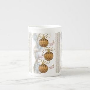 Mug de Noël, boules d'or