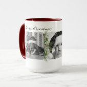 Mug de Noël branché | Cadre de verdure photo perso (Devant gauche)