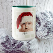 Mug de Noël branché | Vert double photo personnali