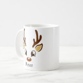 Mug de Noël Brown renne personnalisé (Devant gauche)