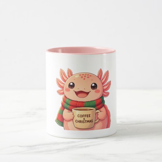 Mug de Noël Café avec Axolotl Mignon (Centre)