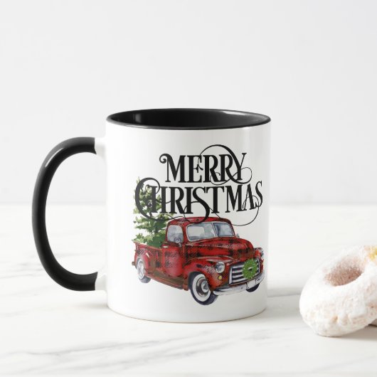 Mug de Noël Camion Rouge (Avec donut)