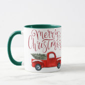 Mug de Noël Camion Rouge Vintage (Gauche)