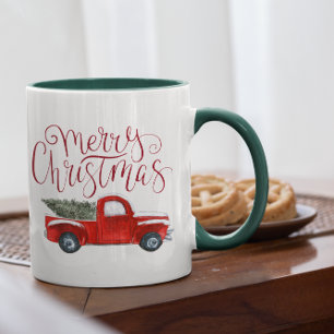 Mug de Noël Camion Rouge Vintage