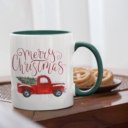 Mug de Noël Camion Rouge Vintage