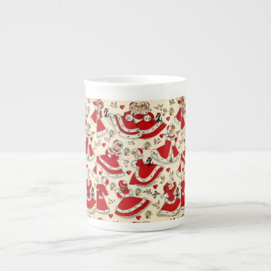 Mug de Noël, Chat Vintage (Devant)