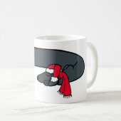 Mug de Noël Chien de Dachshund Endormi (Devant droit)