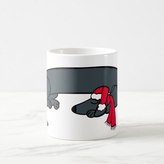 Mug de Noël Chien de Dachshund Endormi (Centre)