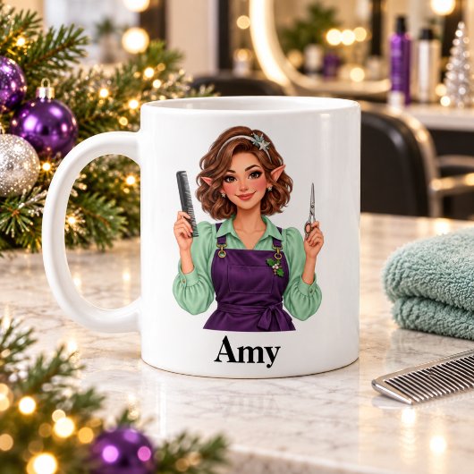 Mug de Noël Coiffeur Elfe Mignon