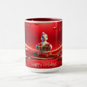 Mug de Noël de canard mignon de vacances (Centre)