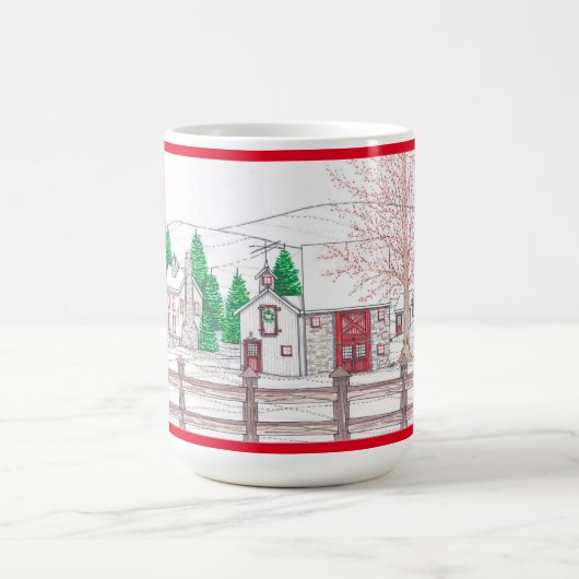 Mug de Noël de ferme en pierre de 15 oz (Centre)