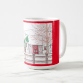 Mug de Noël de ferme en pierre de 15 oz (Devant droit)