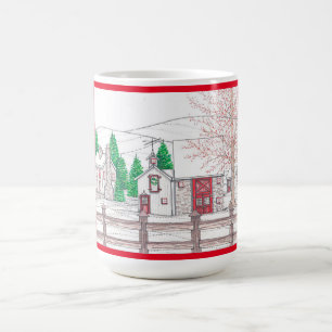 Mug de Noël de ferme en pierre de 15 oz