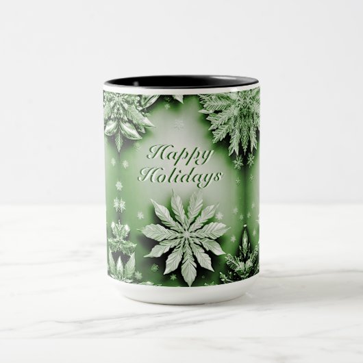 Mug de Noël de Fleurs vertes (Centre)