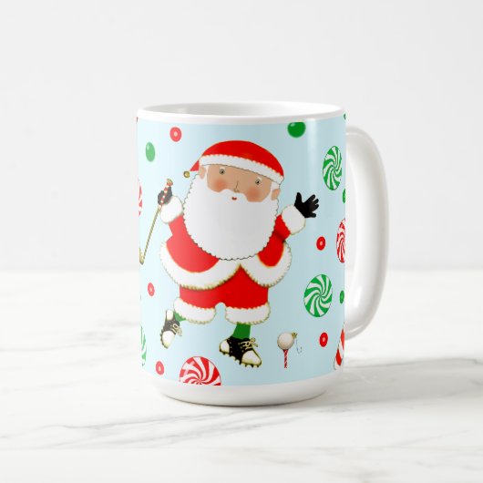Mug de Noël de golf unique (Devant droit)