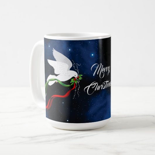 Mug de Noël de la colombe blanche (Devant gauche)