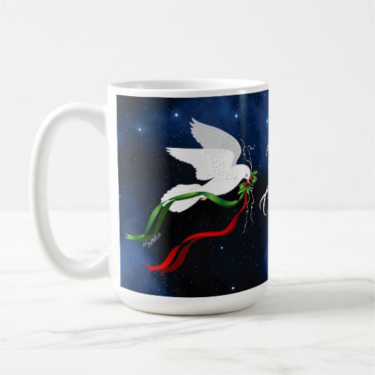 Mug de Noël de la colombe blanche (Gauche)