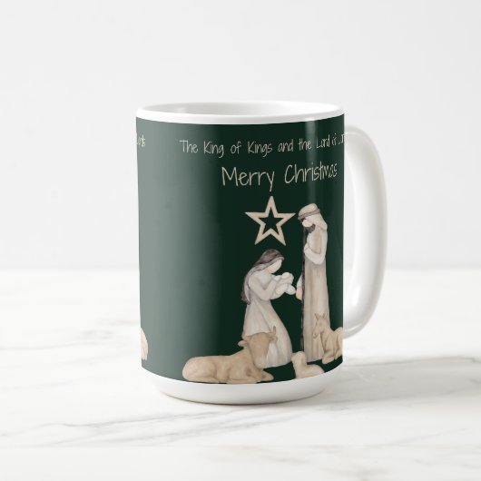 Mug de Noël de la Nativité de 15 oz (Devant droit)