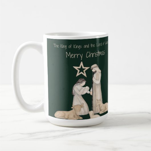 Mug de Noël de la Nativité de 15 oz (Gauche)