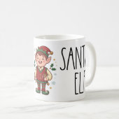Mug de Noël de l'elfe du Père Noël mignon (Devant droit)