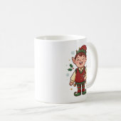 Mug de Noël de l'elfe du Père Noël mignon (Devant droit)