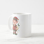 Mug de Noël de l'elfe du Père Noël mignon (Devant gauche)
