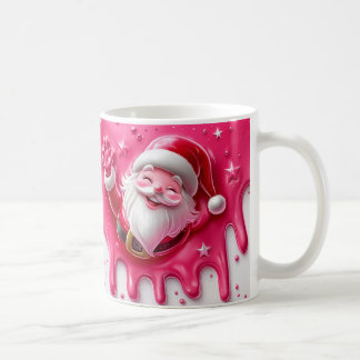 Mug de Noël de Père Noël Rose Mignon | Mug d'Hiver