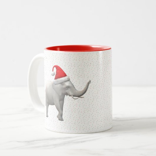 Mug de Noël des éléphants blancs (Devant gauche)