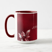 Mug de Noël des Feuilles rouges neige (Gauche)