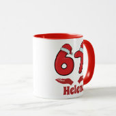 Mug de Noël drôle 67 Meme Santa dit SIX SEPT (Devant droit)