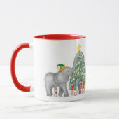 Mug de Noël éléphant mignon et suricates (Gauche)