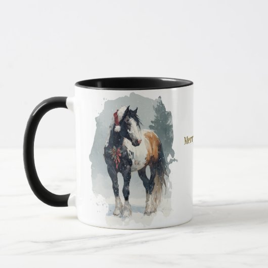 Mug de Noël équestre pour café (Gauche)