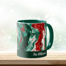 Mug de Noël familial personnalisé - Design en marb