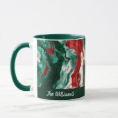 Mug de Noël familial personnalisé - Design en marb (Gauche)