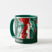 Mug de Noël familial personnalisé - Design en marb (Devant gauche)