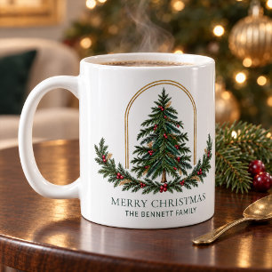 Mug de Noël familial personnalisé Evergreen