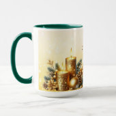 Mug de Noël Fête des bougies dorées (Gauche)