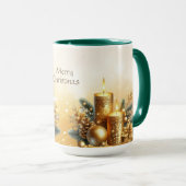 Mug de Noël Fête des bougies dorées (Devant droit)