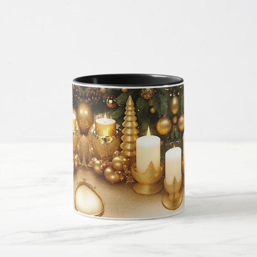 Mug de Noël Fêtes en Or (Centre)