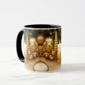 Mug de Noël Fêtes en Or (Devant gauche)