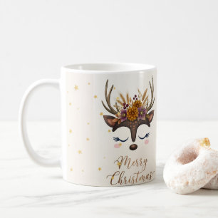 Mug de Noël Fleuris Renne Mignon