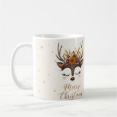 Mug de Noël Fleuris Renne Mignon (Gauche)